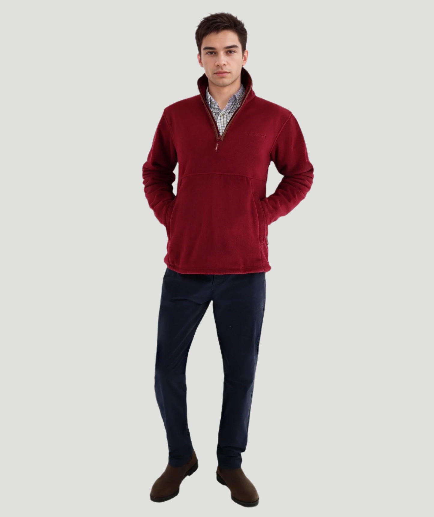 Ackleton Fleece Quater Zip Wine