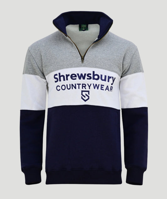 Bedstone Mens Quater Zip Sweatshirt Heather Grey