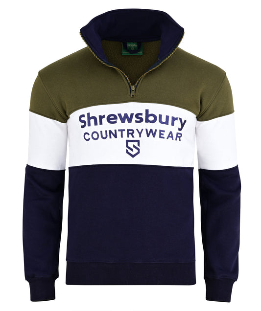 Bedstone Womens Quater Zip Sweatshirt Olive