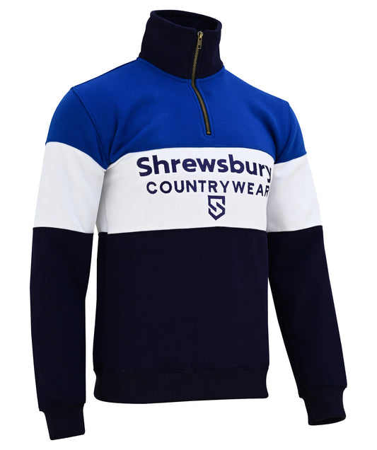 Bedstone Womens Quater Zip Sweatshirt Royal Blue