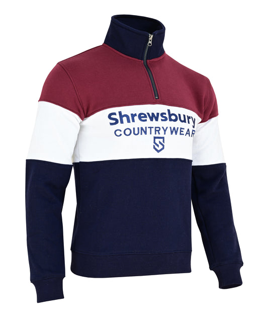 Bedstone Womens Quater Zip Sweatshirt Wine