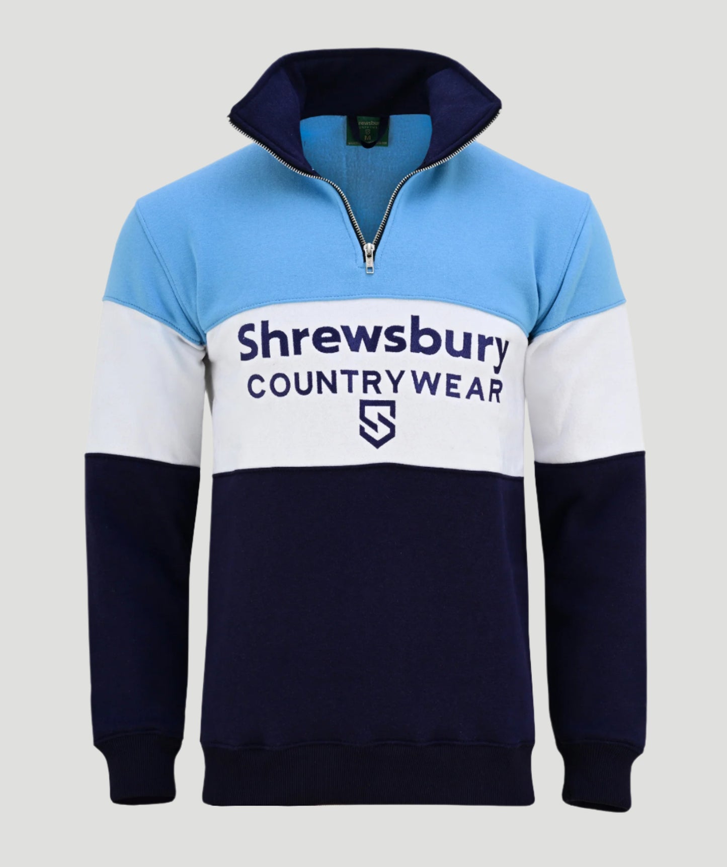 Bedstone Mens Quater Zip Sweatshirt Baby Blue
