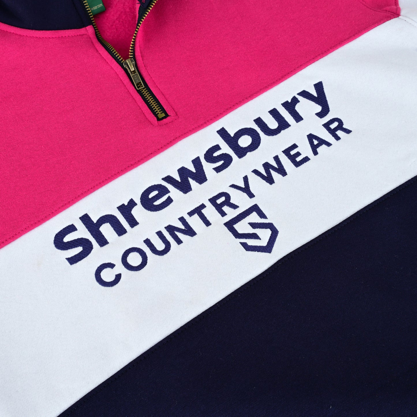 Bedstone Womens Quater Zip Sweatshirt Fuchsia Pink