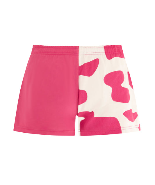 Harlequin Shorts Pink Cow Print
