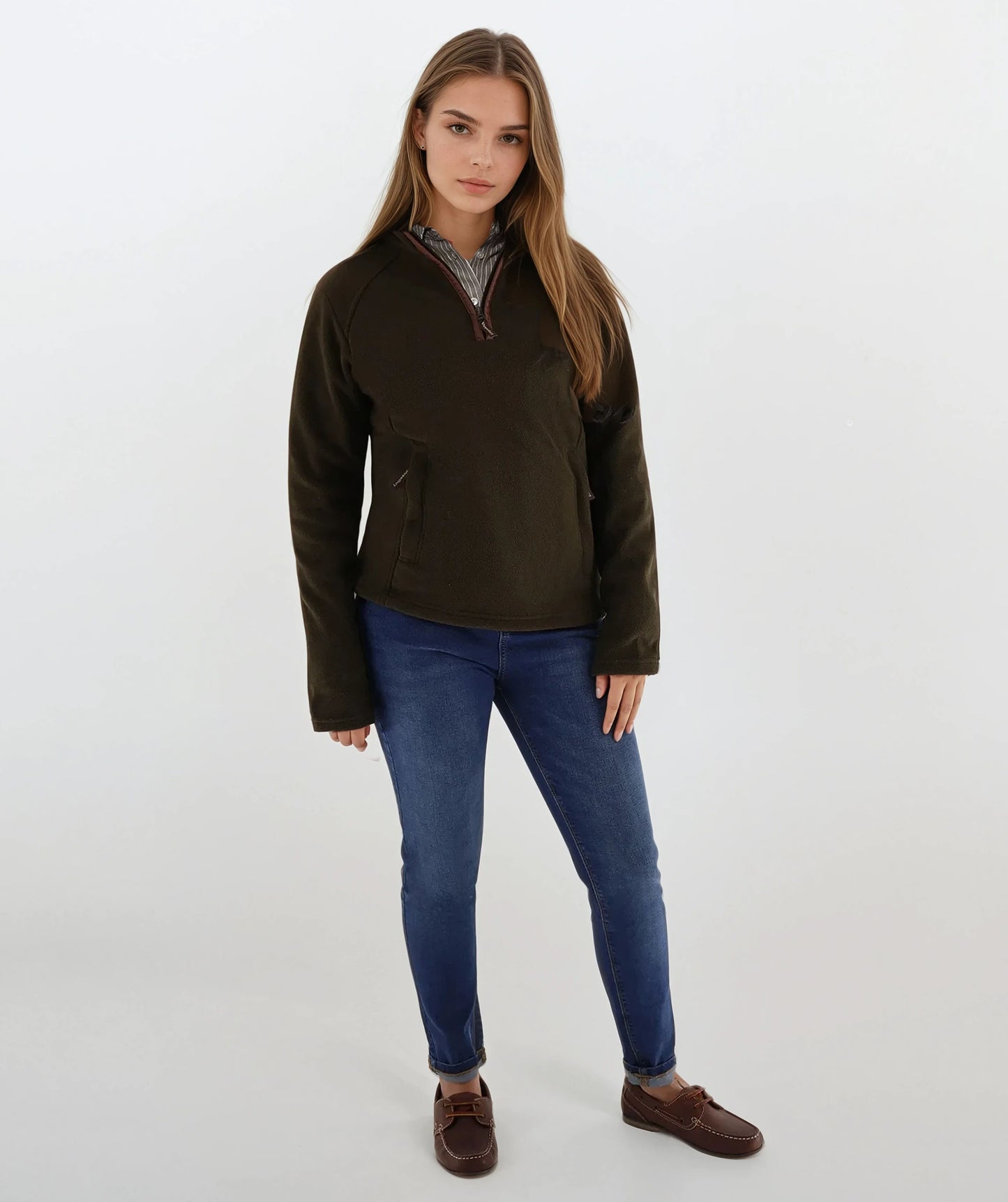 Harley Fleece Quater Zip Dark Olive