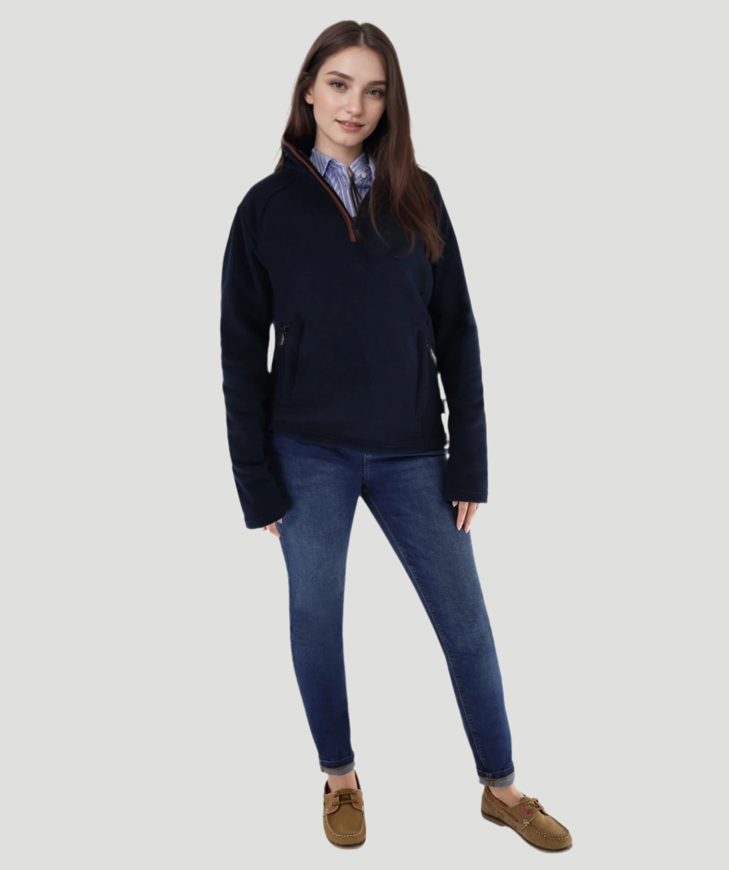 Harley Fleece Quater Zip Navy