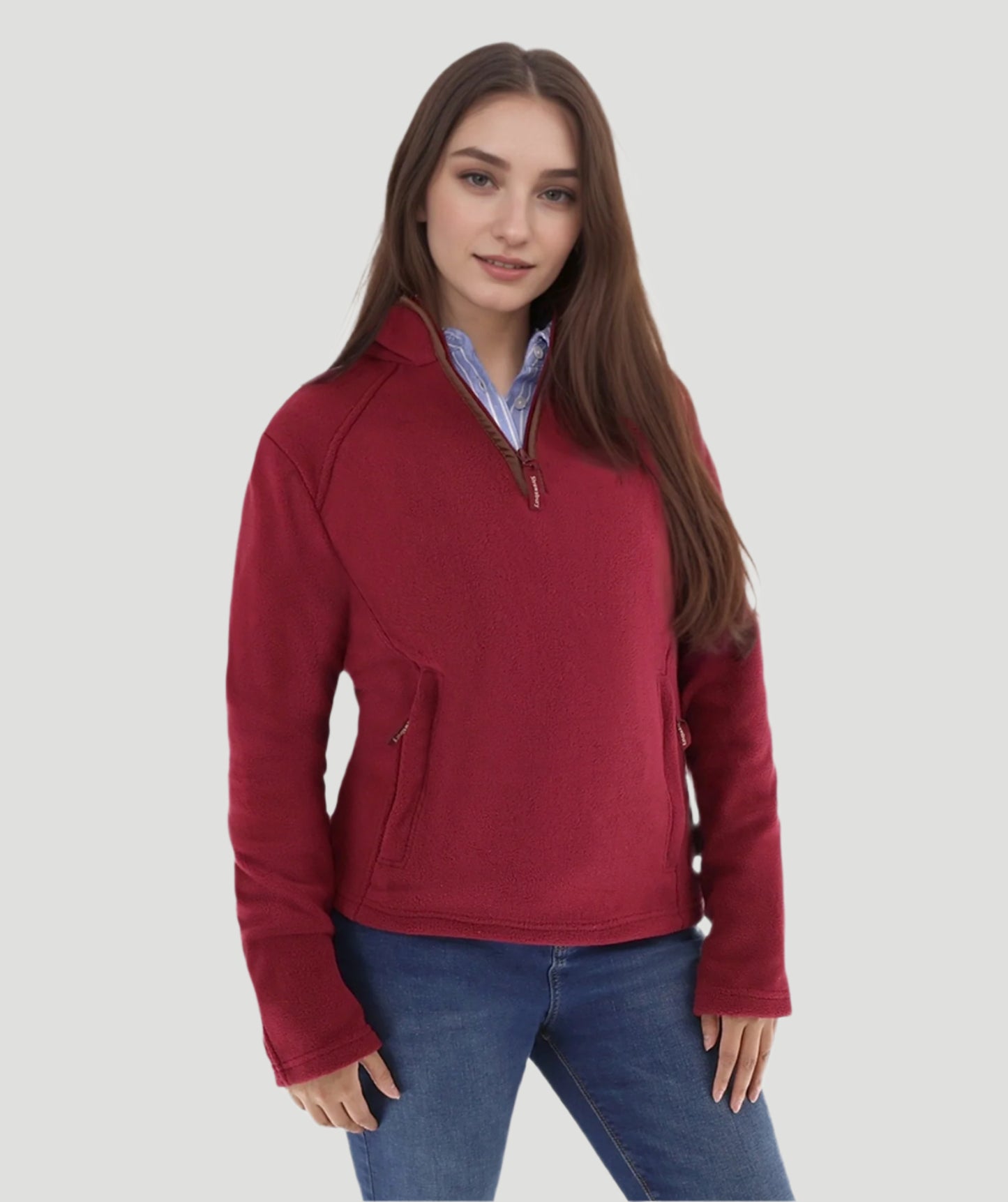 Harley Fleece Quater Zip Wine
