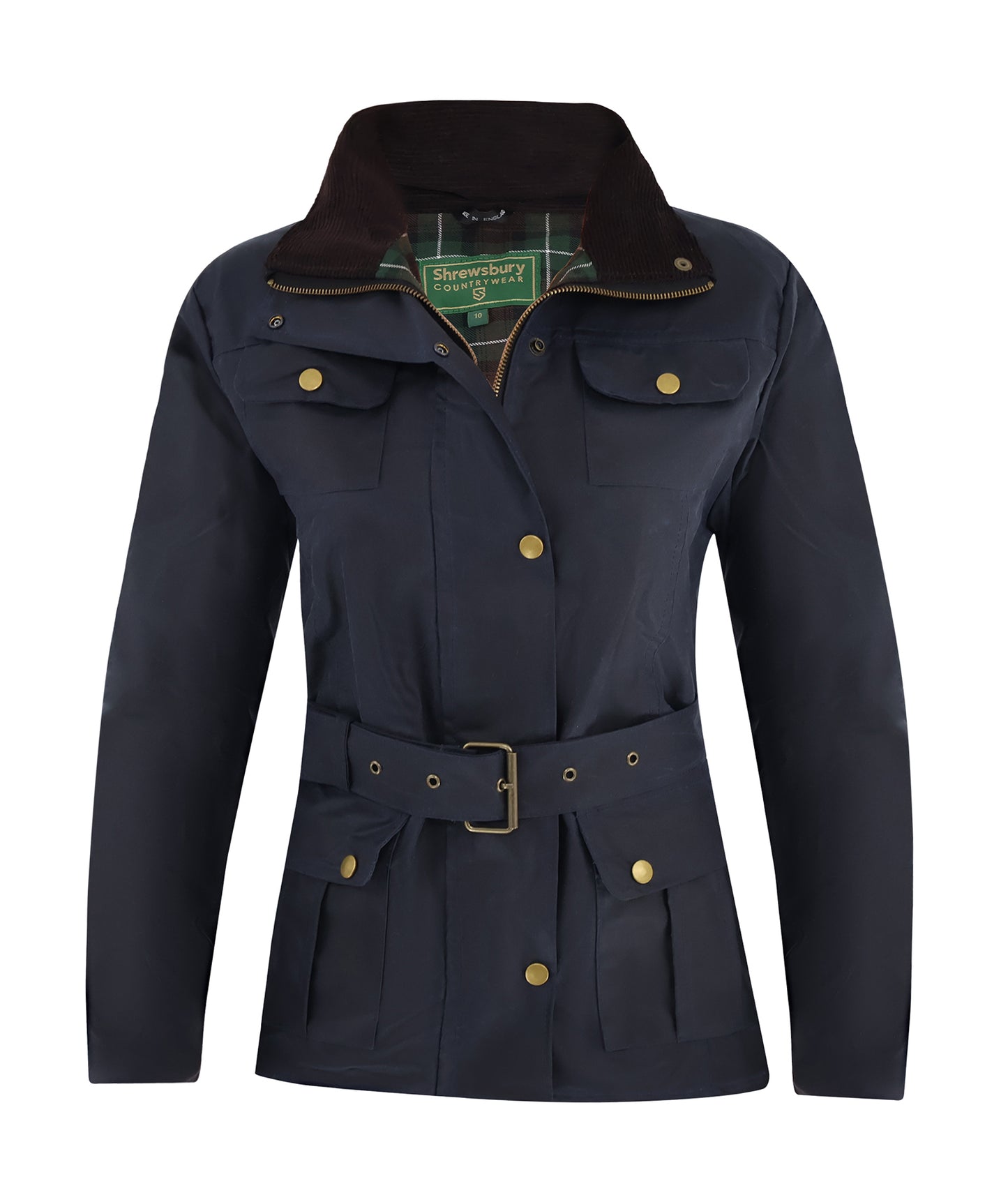Linley Belted Wax Jacket Navy