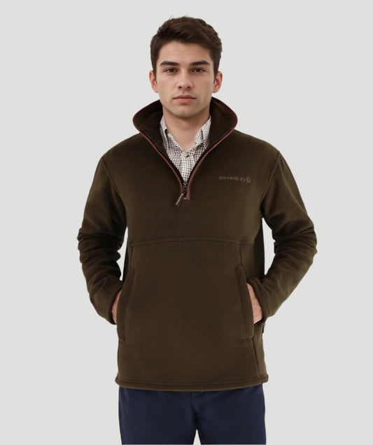 Ackleton Fleece Quater Zip Dark Olive