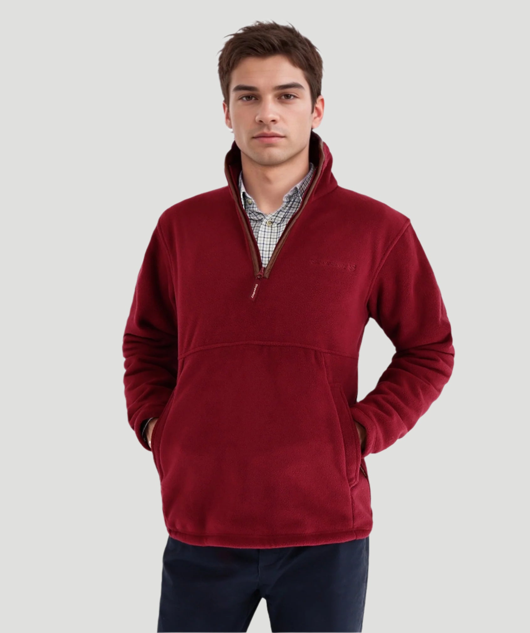 Mens Ackleton Fleece Quater Zip Wine – Shrewsbury Countrywear