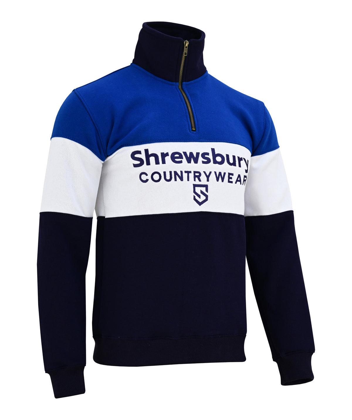 Bedstone Mens Quater Zip Sweatshirt Royal Blue