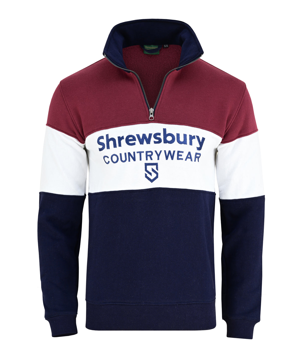 Bedstone Mens Quater Zip Sweatshirt Wine