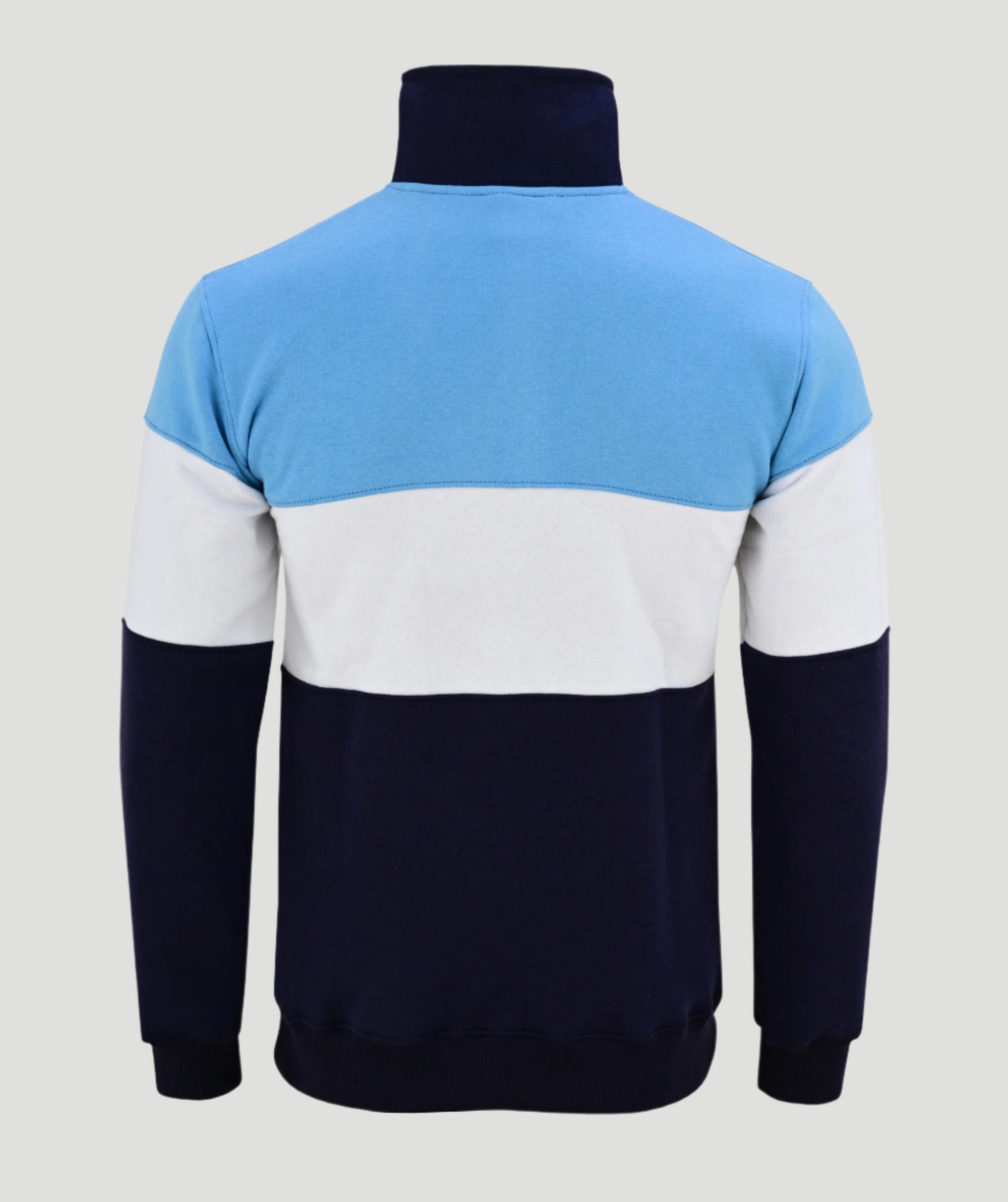 Bedstone Mens Quater Zip Sweatshirt Baby Blue