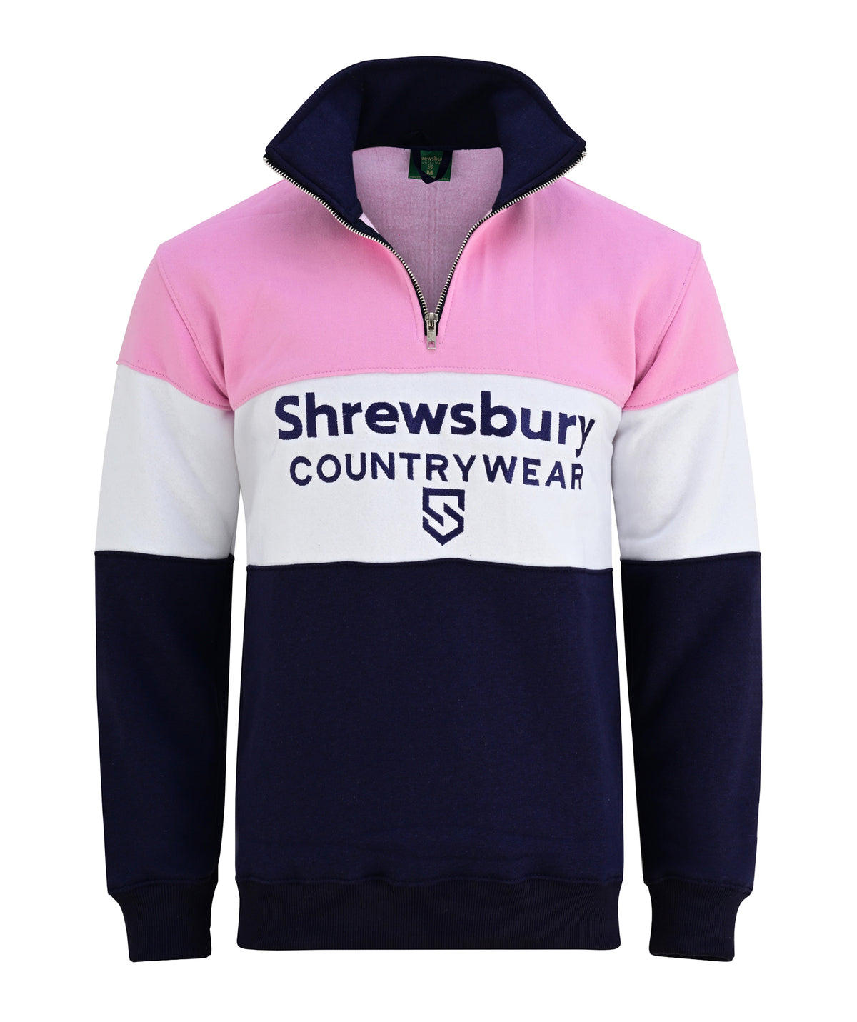 Bedstone Womens Quater Zip Sweatshirt Baby Pink