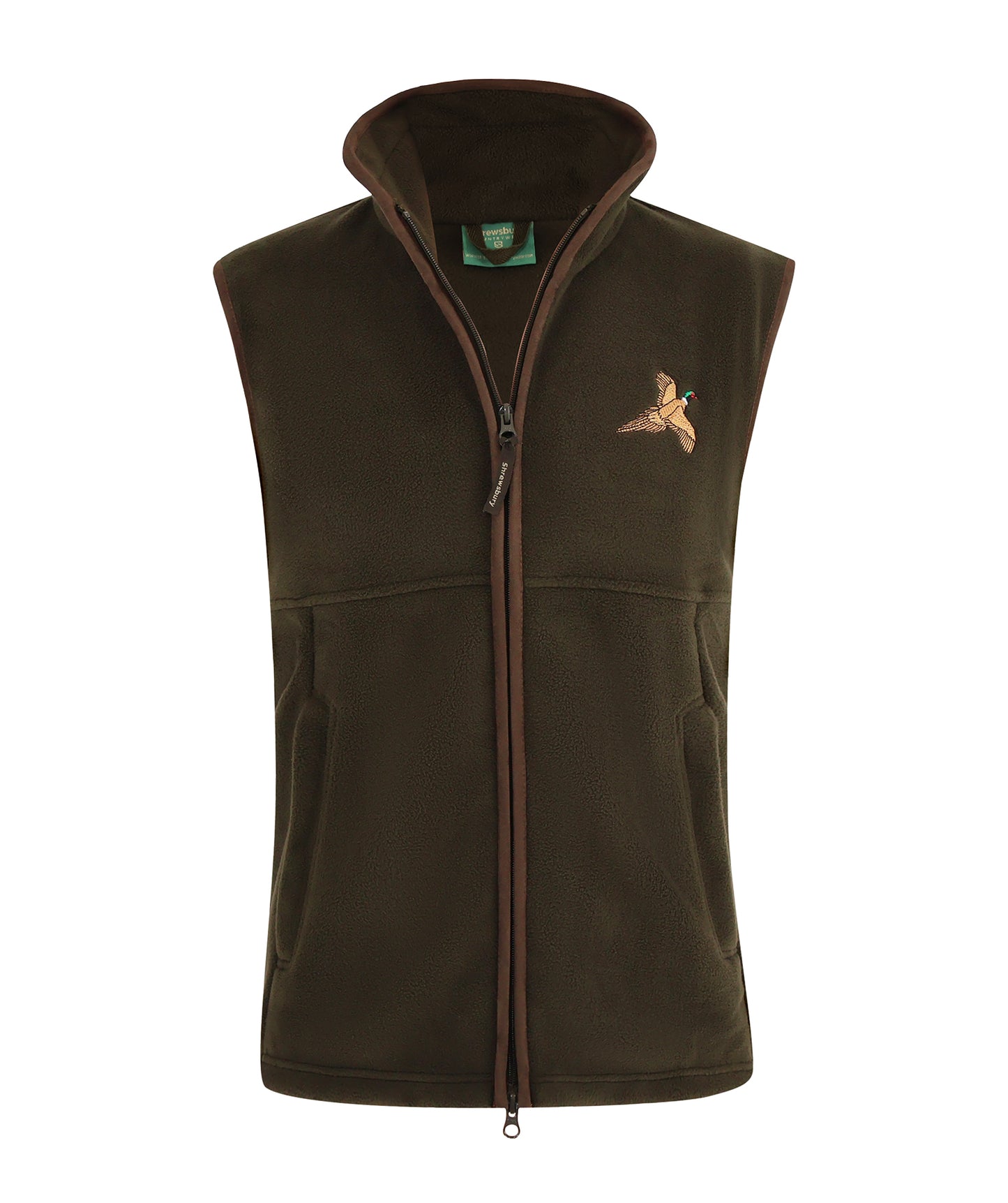 Cosford Pheasant Fleece Gilet Dark Olive