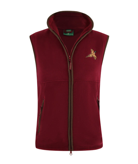 Cosford Pheasant Fleece Gilet Wine