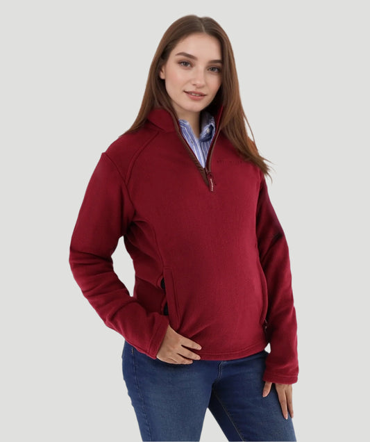 Harley Fleece Quater Zip Wine