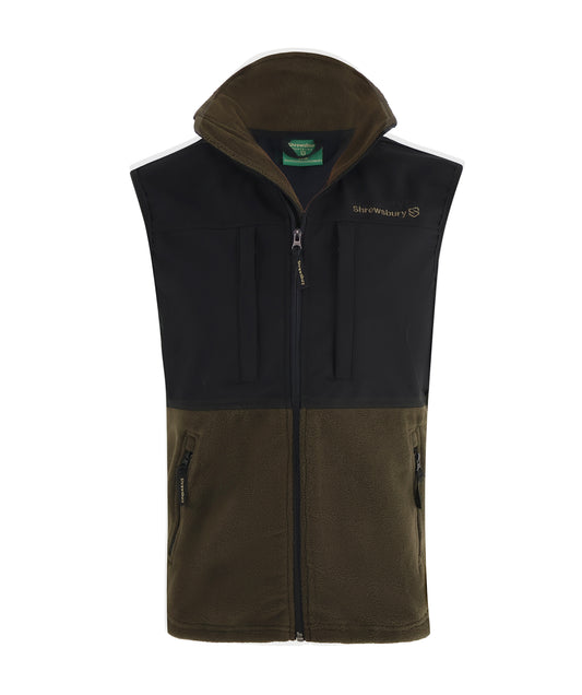Roden Hybrid Fleece Gilet Dark Olive