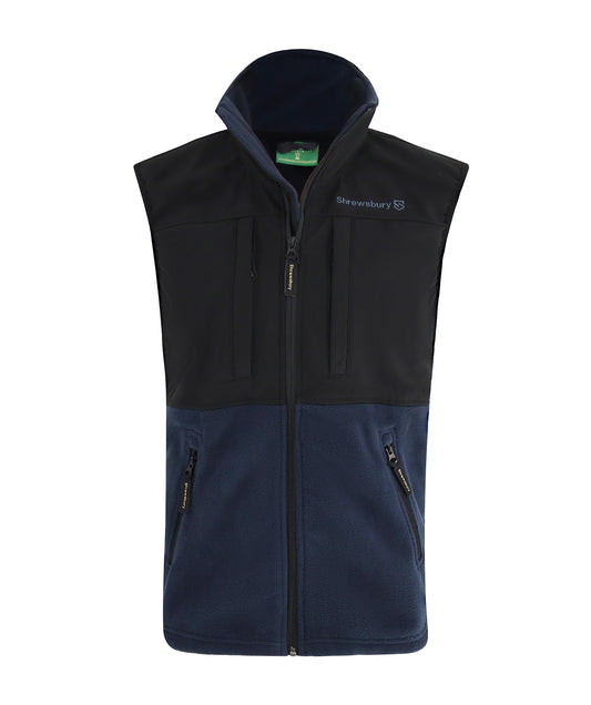 Roden Hybrid Fleece Gilet Navy
