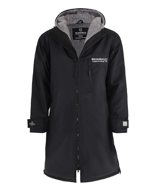 Wilcott Ladies Waterproof Robe Black with Grey