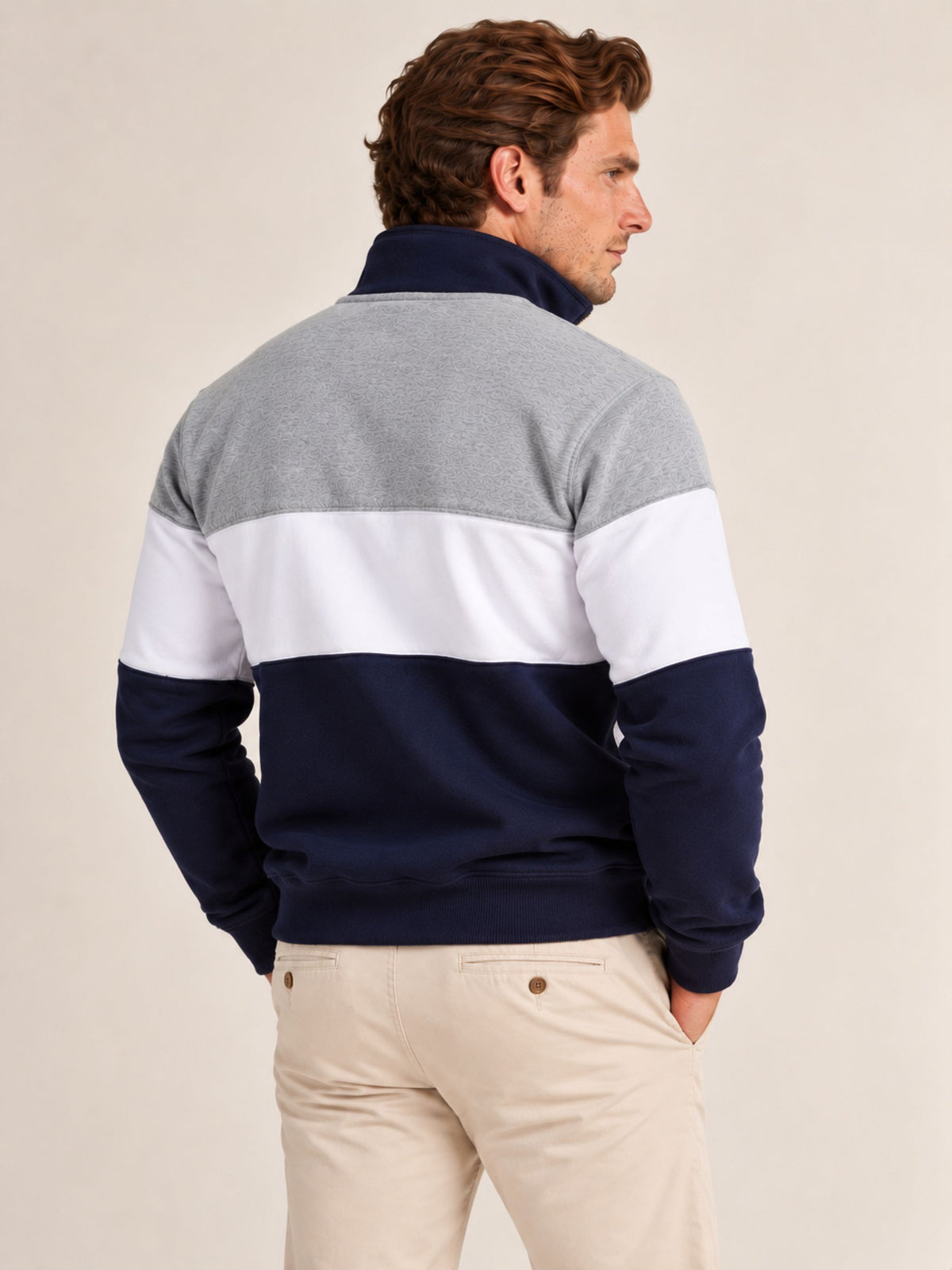 Bedstone Mens Quater Zip Sweatshirt Heather Grey