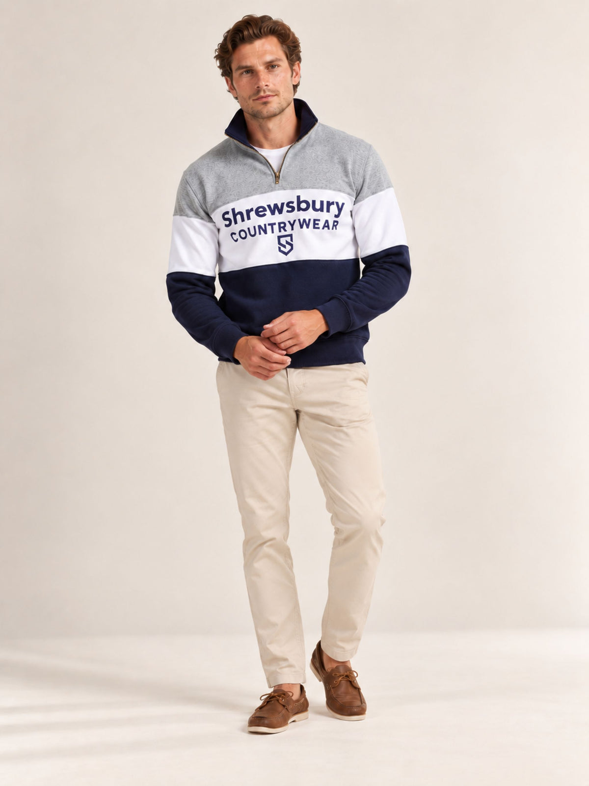Bedstone Mens Quater Zip Sweatshirt Heather Grey