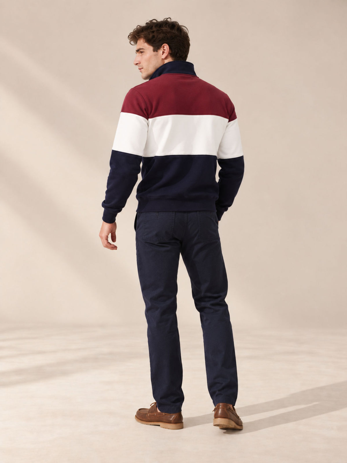 Bedstone Mens Quater Zip Sweatshirt Wine